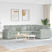 Modularna sofa s jastucima, baršunasta, svijetlosiva