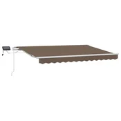 Vidaxl Vlečna tenda Taupe 400 x 300 cm Tkanina in aluminij