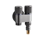 INF Dual-Control Washing Machine Shut-Off Valve — 1-in-2-Out Stainless Steel Connector Grey, (5000158115)