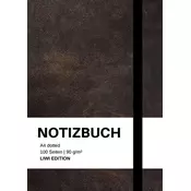 Notizbuch A4 dotted - 100 Seiten Soft Cover - schwarz - FSC Papier