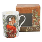 Porcelanasta skodelica, v škatli, 300 ml, ekskluzivna, Alfons Mucha-Topaz, kot darilo