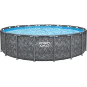 Bestway APX365™ Frame Pool, odporen na zimo, kompletni set, O 549 x 132 cm - Komplet z bazenom, sistemom peščenega filtra, filtrirnimi kroglicami, varnostno lestvijo, ponjavo, obliži za popravilo