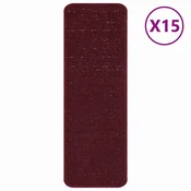 Vidaxl Podloge proti zdrsu za stopnice 15 szt. Bordo rdeča 60 x 25 cm