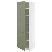 METOD Visoki element s policama, bela/Axstad sivozelena, 60x60x200 cm