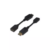 DIGITUS kabel DisplayPort moški & ženski HDMI, 0,15m