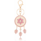 Generic Shiny gold-plated colorful rhinestone bow womens keychain, key bag handbag backpack charm, (21066447)