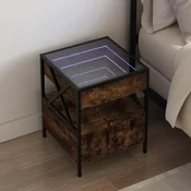 Nocni ormaric s beskonacnim LED boja hrasta 40 x 40 x 51 cm