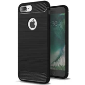 Techsuit - Carbon Silicone ovitek za iPhone 7 Plus - črn