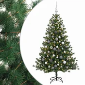 Vidaxl Umetna božična jelka z bučko 240 cm 300 LED Toplo bela