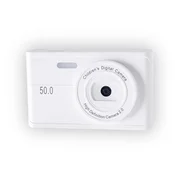 INF Mini digitalni fotoaparat s sprednjo in zadnjo dvojno lečo ter vgrajenim zaslonom — prenosni začetniški model s podporo MicroSD do 512 GB Bela, (5000235287)