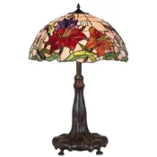 Casa Padrino luxury Tiffany table lamp lamp multicolored/brown A� 50 x H. 80 cm - Round Tiffany desk lamp - Luxury interior - Luxury lights - Tiffany lights