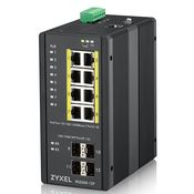 ZyXEL Zyxel RGS200-12P, 12 Port managed PoE Switch, 240 Watt PoE, DIN Rail, IP30, 12-58V DC (RGS200-12P-ZZ0101F)