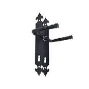 Črna ključka za vrata ROMANCE, 90 mm, s ključem. Črna 90mm Ključ