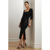 Obleka Lauren Ralph Lauren črna barva, 200978539