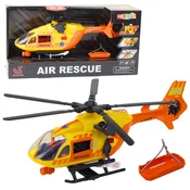 slomart Reševalni helikopter z vrvjo, nosili, lučmi in zvoki, oranžen