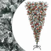 Vidaxl Umetna božična jelka z bučko 180 cm 300 LED Toplo bela