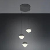Reality Leuchten LED viseča svetilka Senta, antracit, O 25 cm, 3.000 K 3-flg. - Dnevna soba/jedilnica - Sodobni - antracit, črna - Plastika