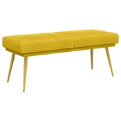 Vidaxl Dvojna klop Rumena 120 x 45 x 46 cm Žamet