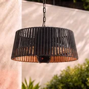Lucande terasni grelnik Pyravo, črn, aluminij, O 60 cm - Sodobni - črna - Kovina