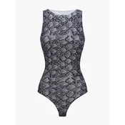 cfab Oblikovanje postave Crew Neck Bodysuit String siva/črna/bela