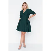 Trendyol Curve Emerald Green Woven Double Breasted Neckline Dress