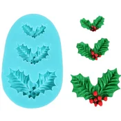 Silikonski kalup za sladkorno pasto HOLLY LEAF HOLLY