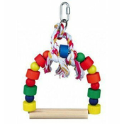 Trixie Wood Arch Swing With Colourful Blocks