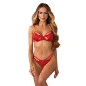 Obsessive Matildea 2-pcs Crotchless Set Red S/M
