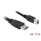 DELOCK Delock USB kabel USB 3.2 gen. 1 (USB 3.0) USB-A vtič\, USB-B vtič 3.00 m črna pozlačeni konektorji 85069, (20416322)