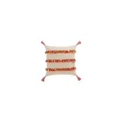 J-line Blazine COUSSIN 3RANG FRAN COT BEI/MIX (45x45x3cm) Oranžna