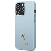 shumee Ovitek za iPhone 13 Pro Max Guess Saffiano kovinski logotip moder