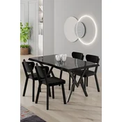 Hanah Home Trpezarijski set, 5 komada, Crni