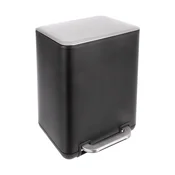 Crna kanta za smece od nehrdajuceg celika s pedalom 6 l Black – Orion