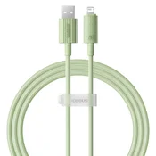Polnilni in podatkovni USB-A v Lightning kabel Baseus Habitat Series - 480Mbps, 2m - zelen