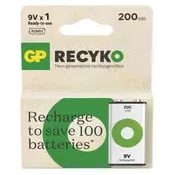 Polnilna baterija GP ReCyko 200 mAh (9V) 1kos