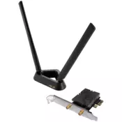 ASUS PCE-BE92BT BE9400 Tri-Band WiFi 7 (802.11be), Bluetooth 5.4, two external antennas and magnetized base, supporting 6GHz band, 320MHz, OFDMA, WPA3 network security, compatible only with lntel chipset motherboards, PCIe adapter - 90IG08U0-MO0B00