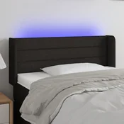 LED uzglavlje crno 103x16x78/88 cm od tkanine