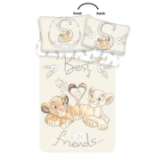 Svijetlo žuta pamučna dječja posteljina za dječji krevetić 100x135 cm Lion King Best Friends – Jerry Fabrics