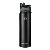 ROCKBROS Kolesarska termo steklenica za pijačo, 620 ml, iz jekla – črna