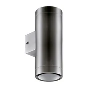 Ideus Zunanja vrtna stenska svetilka, mat krom, IP54, 35 W, ASTER 2xGU10 INOX, 03016