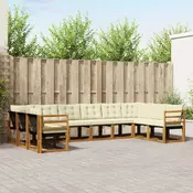 Set vanjskih sofa 10 kom. Prirodna i krem