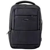shumee Mestni poslovni nahrbtnik z USB-jem in prsnim trakom, črne barve, 26 l, 45 cm
