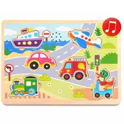 TOOKY TOY drvena zvucna umetaljka - vozila