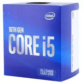 CPU INTEL Core i5-10400, 6 cores, 2.90 GHz (4.3 Ghz), 12MB, 65W, Intel® HD Graphics 630, LGA 1200, BOX