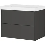 Antracitno siva stenska omarica za pod umivalnik v mat dekorju 81x65 cm Bodera – Germania