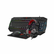 Havit GAMENOTE 4-v-1 gaming set KB501CM Slušalke + tipkovnica + miška + podloga za miško