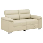 Vidaxl Dvosed kremne barve 160x81x84 cm umetno usnje