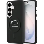 Karl Lagerfeld PU RSG Logo magnetni zadnji pokrov za Samsung Galaxy S26+ črni
