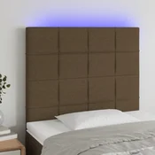 vidaXL vidaXL LED posteljno vzglavje temno rjavo 90x5x118/128 cm blago, (20951834)