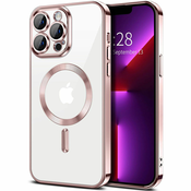Hibridni ovitek MagShield z zaščito zadnje kamere in 2 magnetoma MagSafe za iPhone XS Max - metallic rose gold